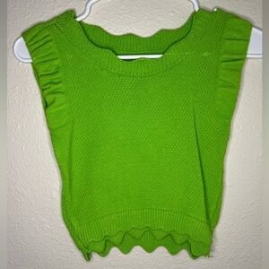 Vibrant Green Sleeveless Knit Top